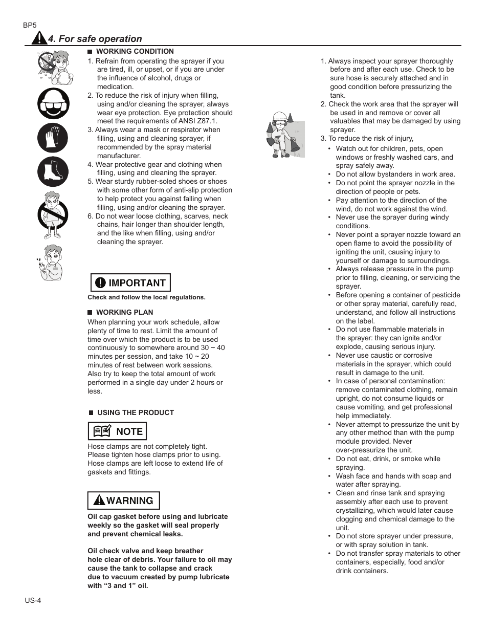 For safe operation | Husqvarna BP5 User Manual | Page 4 / 9