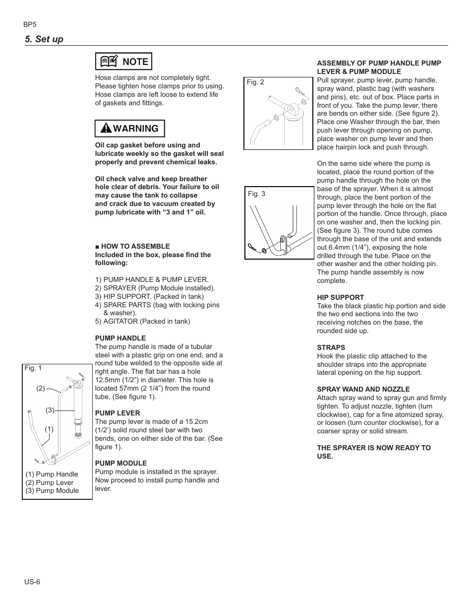 Set up | Husqvarna BP5 User Manual | Page 6 / 9