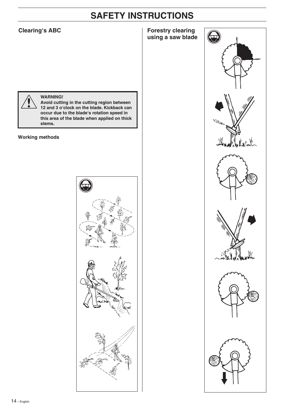 Safety instructions | Husqvarna 227R User Manual | Page 14 / 44