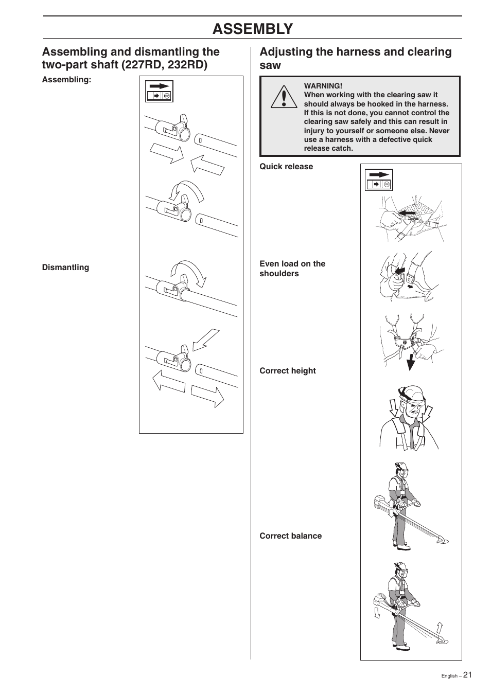 Assembly | Husqvarna 227R User Manual | Page 21 / 44