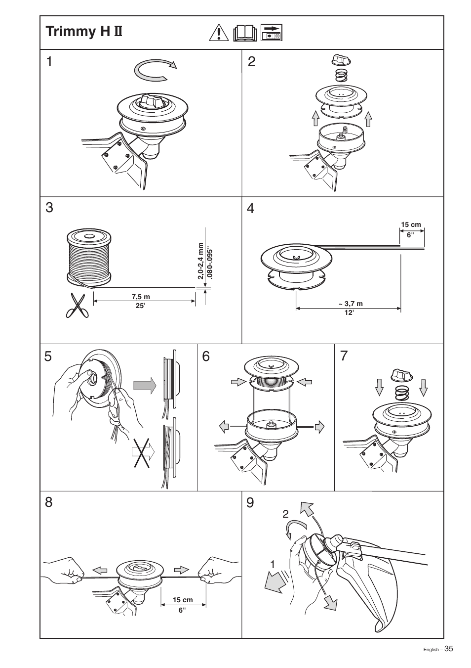 Trimmy h ii | Husqvarna 227R User Manual | Page 35 / 44