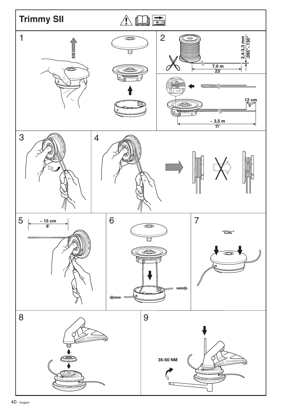 Trimmy sii | Husqvarna 227R User Manual | Page 40 / 44