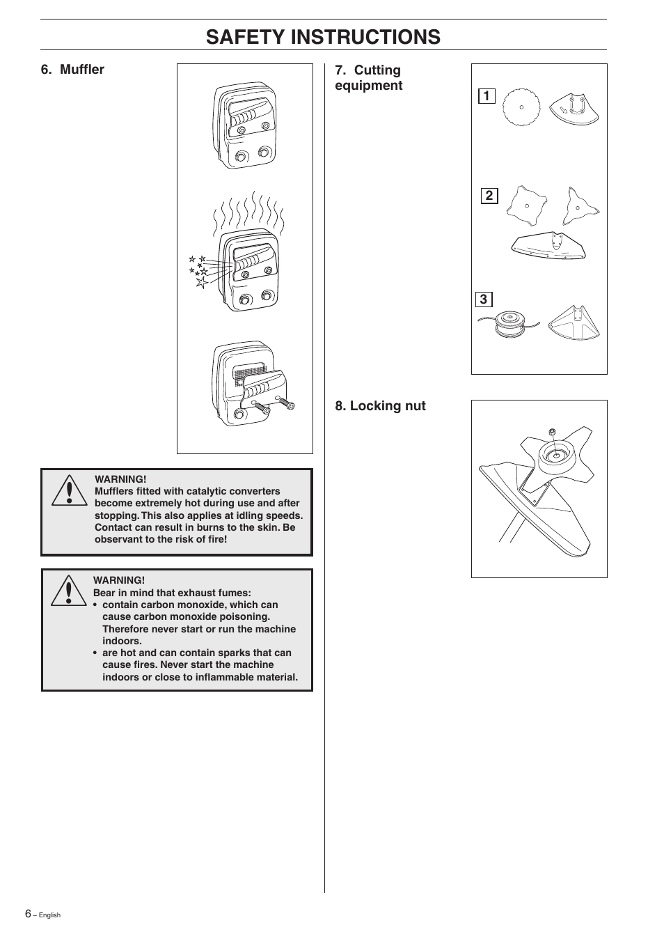 Safety instructions | Husqvarna 227R User Manual | Page 6 / 44