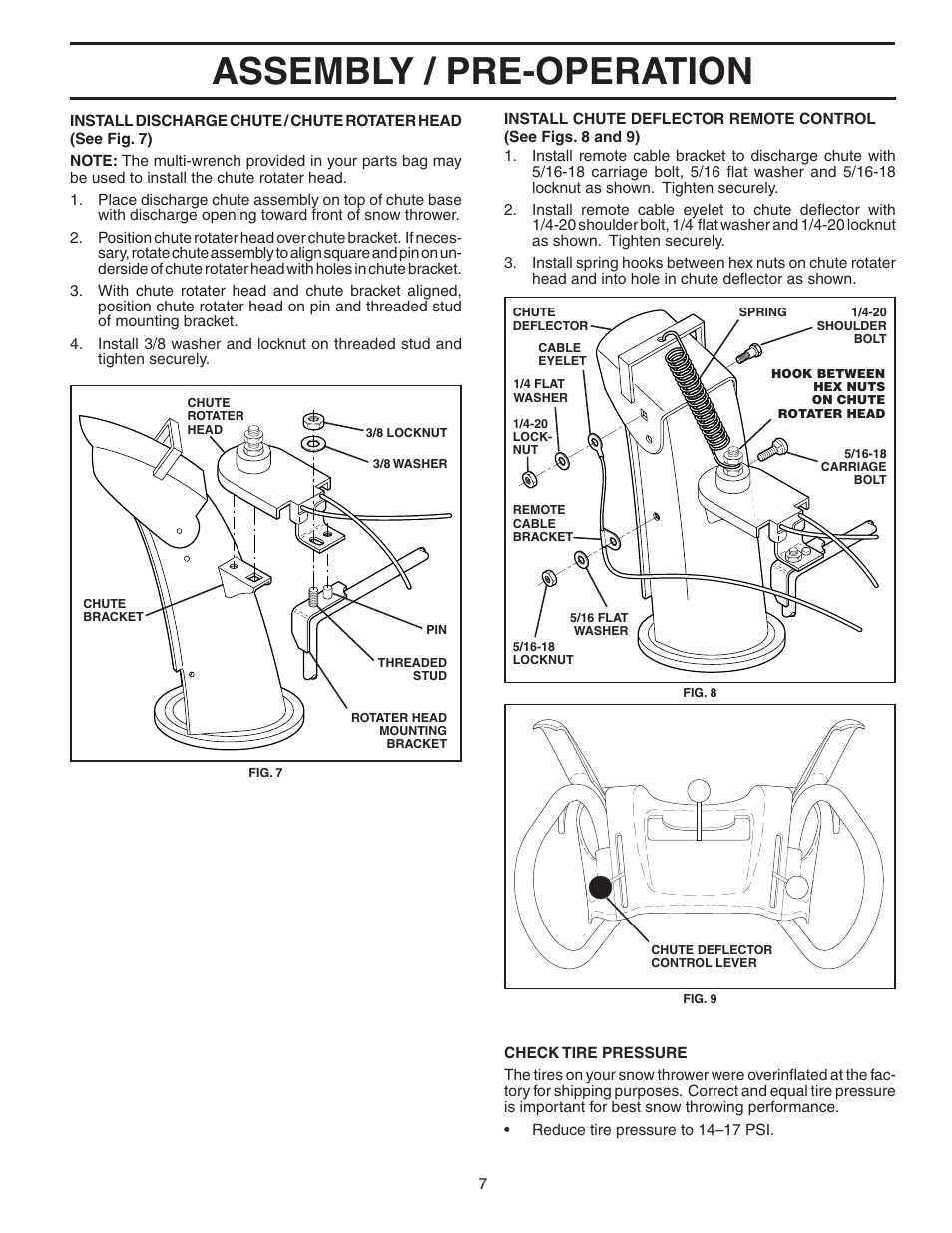 Assembly / pre-operation | Husqvarna 9027ST User Manual | Page 7 / 32