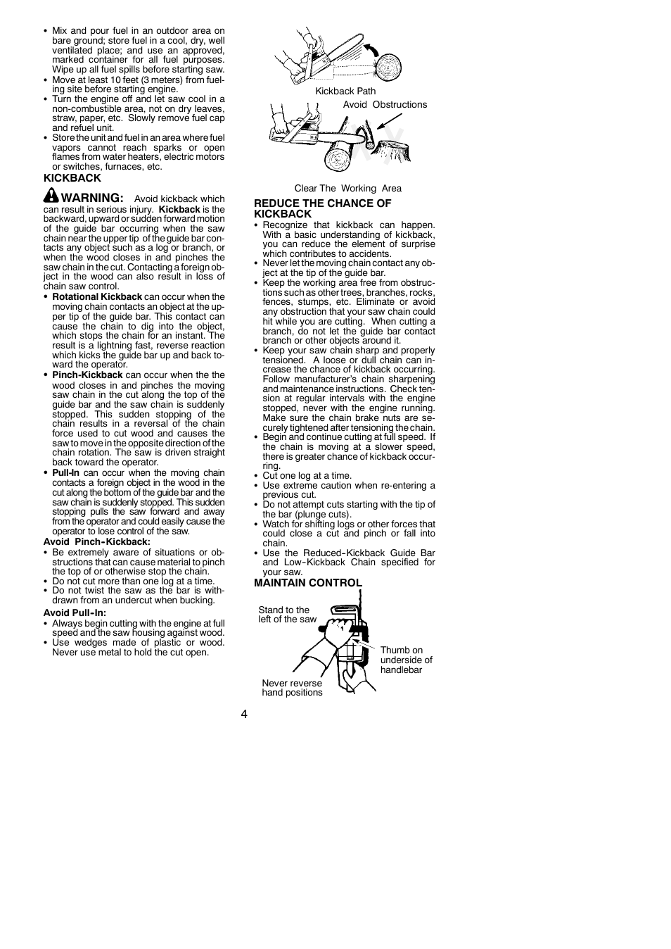 Warning | Husqvarna 137 User Manual | Page 4 / 16