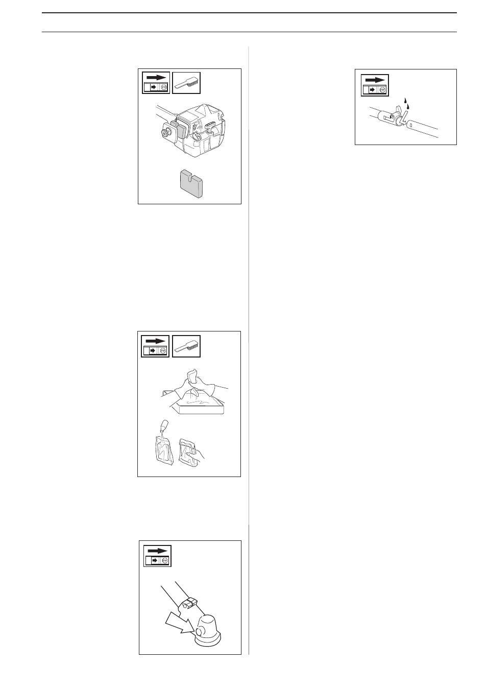 Maintenance schedule, Maintenance, Angle gear | Two-part shaft, Air filter | Husqvarna 240L User Manual | Page 19 / 32