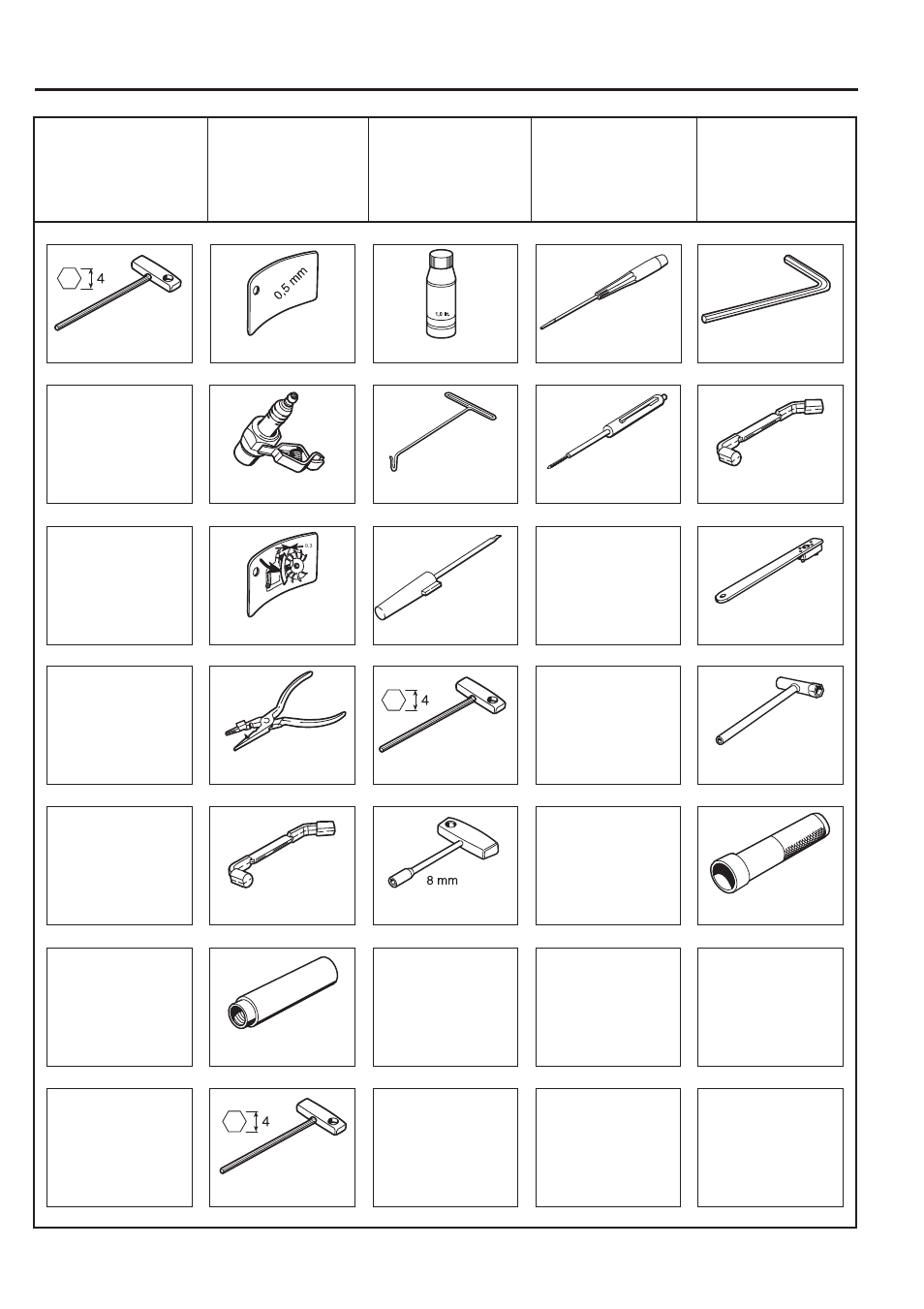 List of tools | Husqvarna 343R User Manual | Page 61 / 63