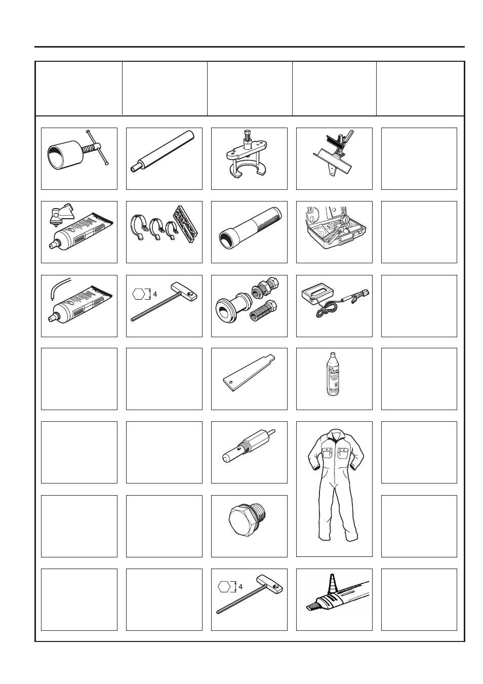 List of tools | Husqvarna 343R User Manual | Page 62 / 63