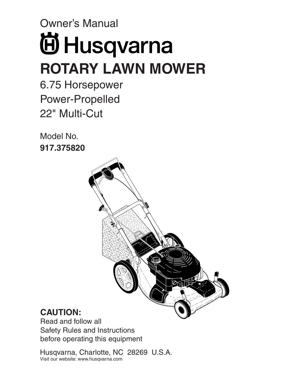 Husqvarna 917.37582 User Manual | 28 pages