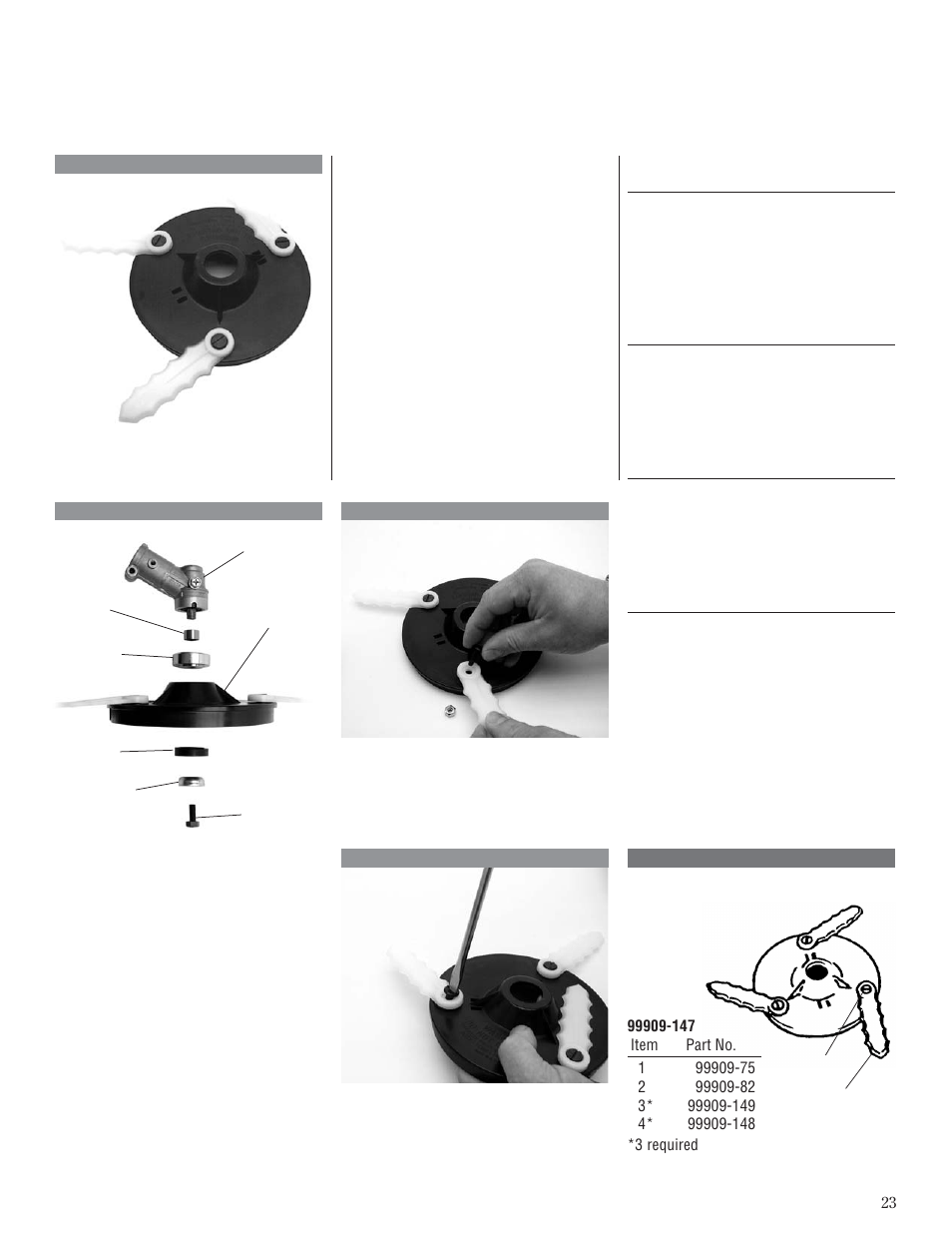Flail, Flail trimmer heads, Installation instructions | Husqvarna 80792 User Manual | Page 23 / 28