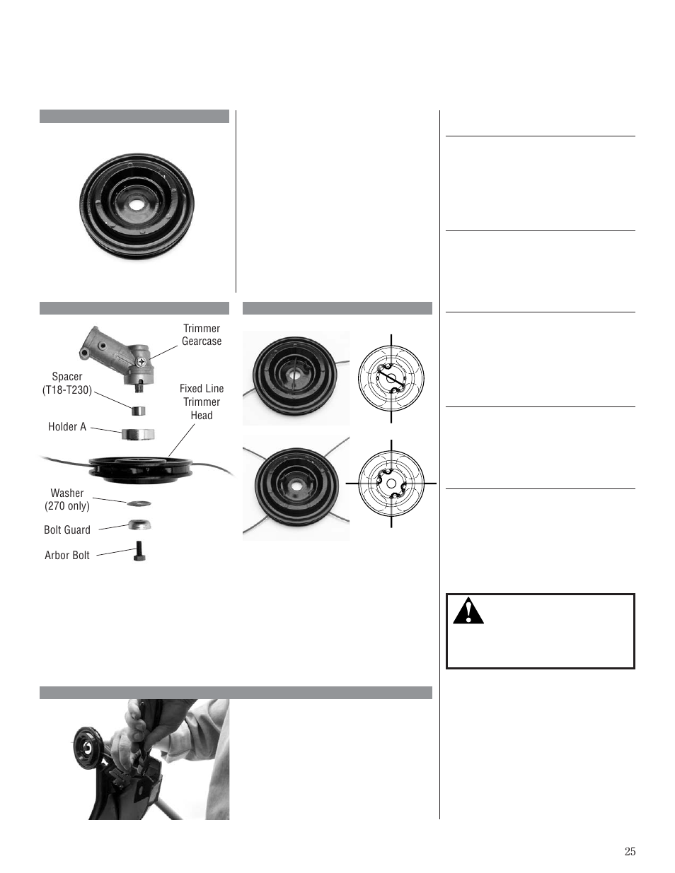 Fixed line, Fixed line trimmer heads, Installation instructions | Husqvarna 80792 User Manual | Page 25 / 28