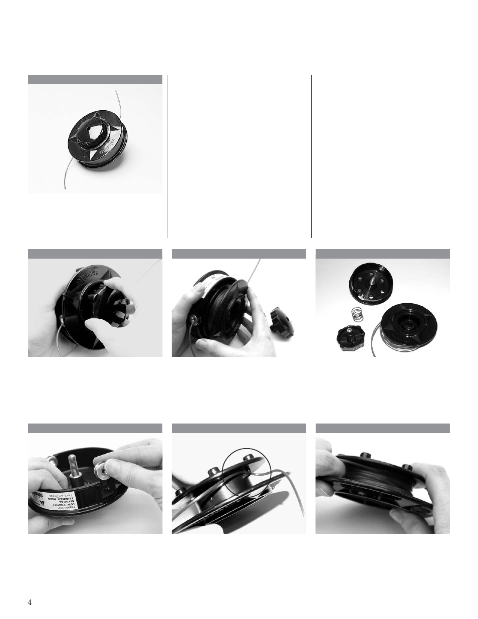 Low profile manual, Low profile manual trimmer head, Installation instructions | Husqvarna 80792 User Manual | Page 4 / 28