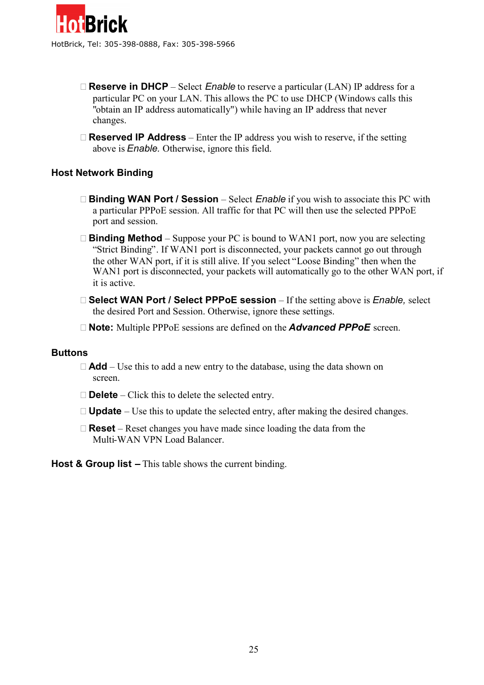 HotBrick Dual WAN Firewall VPN 1400/2 User Manual | Page 25 / 76