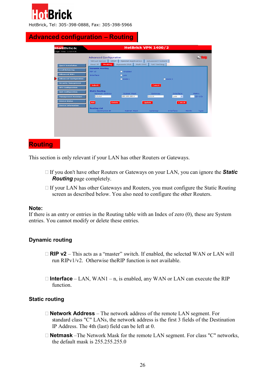 HotBrick Dual WAN Firewall VPN 1400/2 User Manual | Page 26 / 76