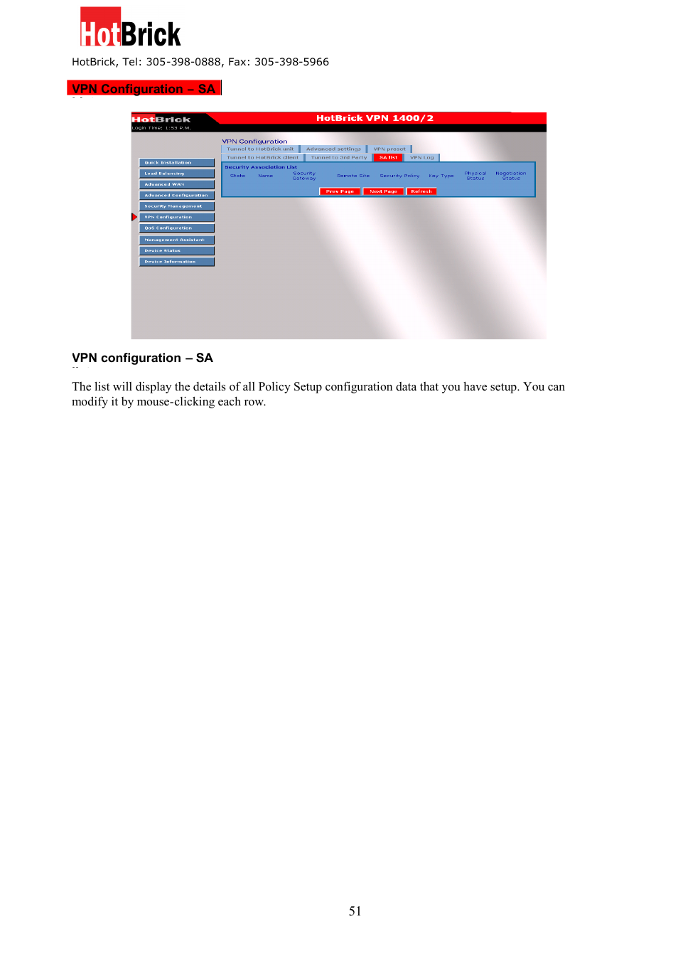 HotBrick Dual WAN Firewall VPN 1400/2 User Manual | Page 51 / 76