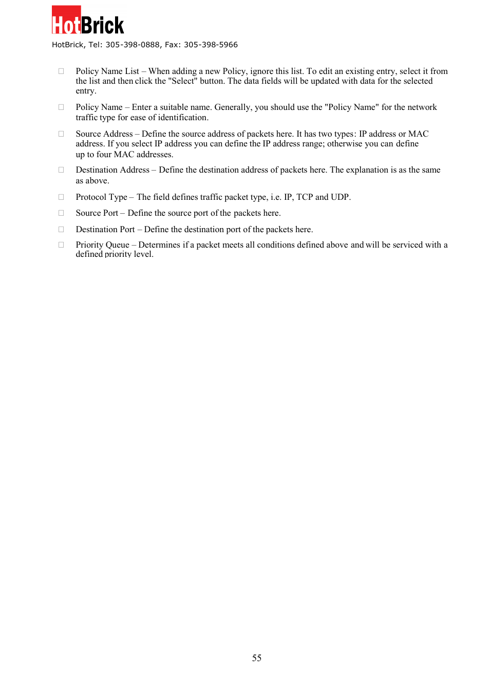 HotBrick Dual WAN Firewall VPN 1400/2 User Manual | Page 55 / 76