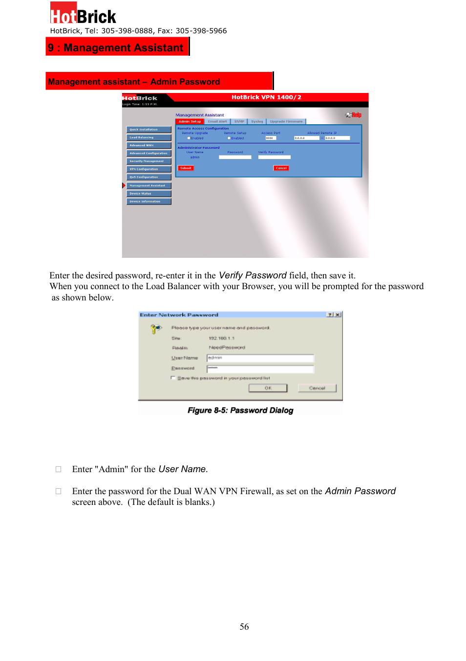 HotBrick Dual WAN Firewall VPN 1400/2 User Manual | Page 56 / 76