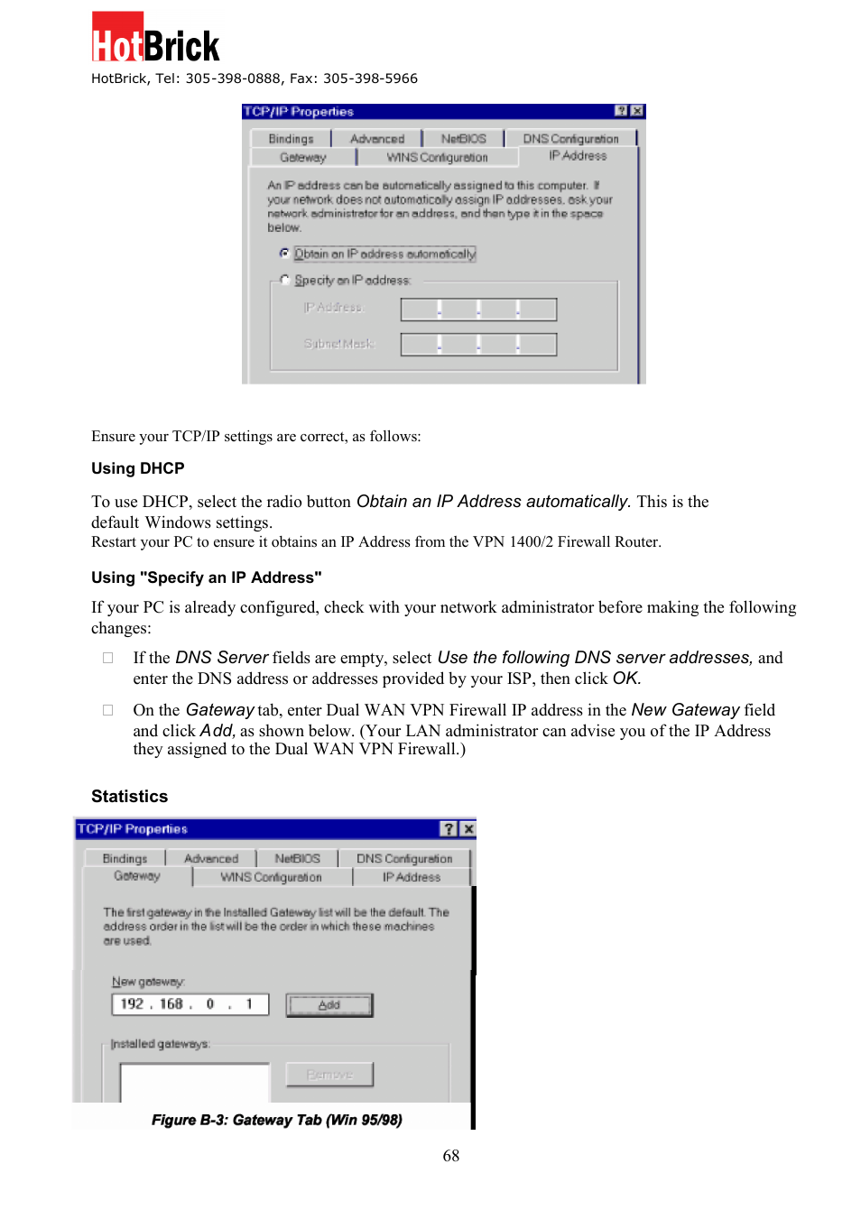 HotBrick Dual WAN Firewall VPN 1400/2 User Manual | Page 68 / 76