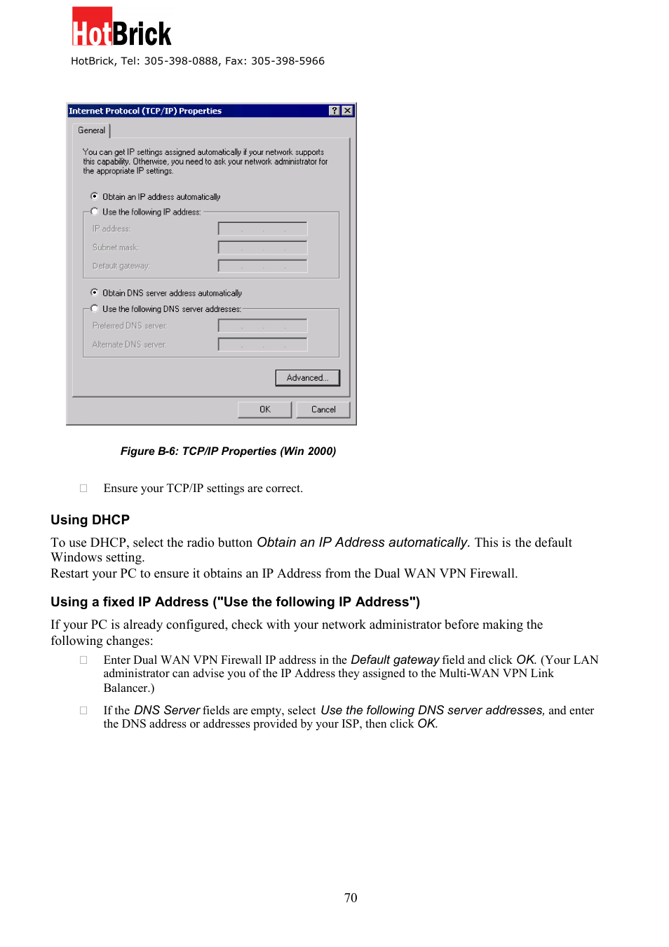 HotBrick Dual WAN Firewall VPN 1400/2 User Manual | Page 70 / 76