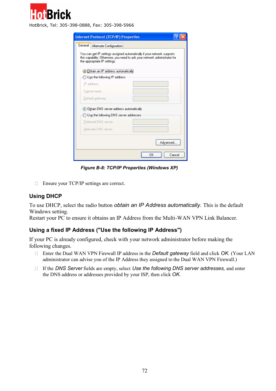 HotBrick Dual WAN Firewall VPN 1400/2 User Manual | Page 72 / 76