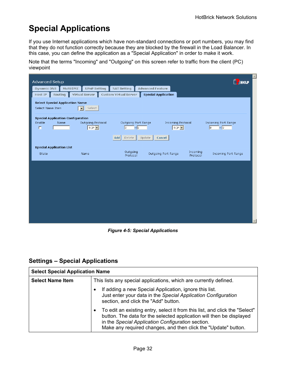 Special applications | HotBrick VPN 800 User Manual | Page 36 / 89