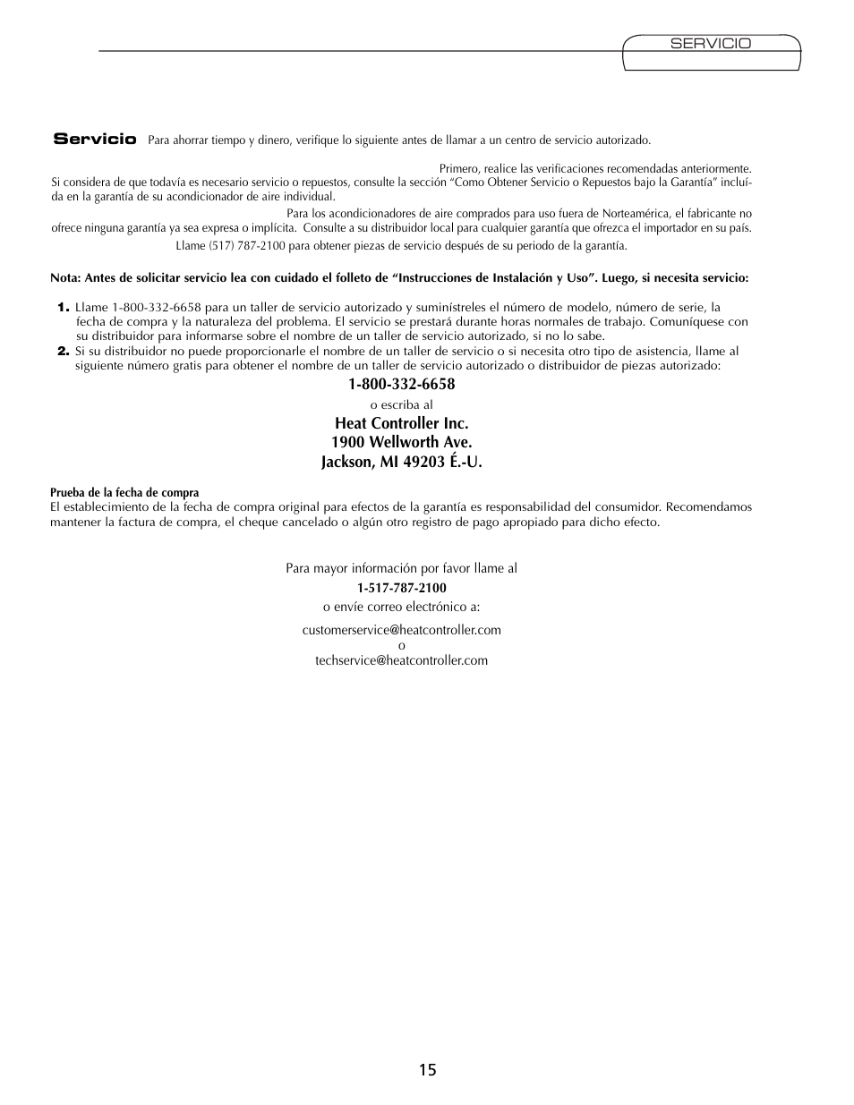 Heat Controller Comfort Air User Manual | Page 15 / 24