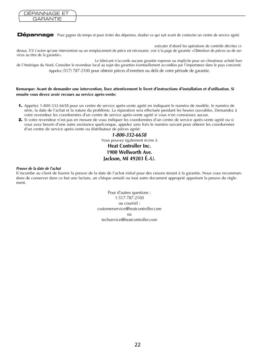 Heat Controller Comfort Air User Manual | Page 22 / 24