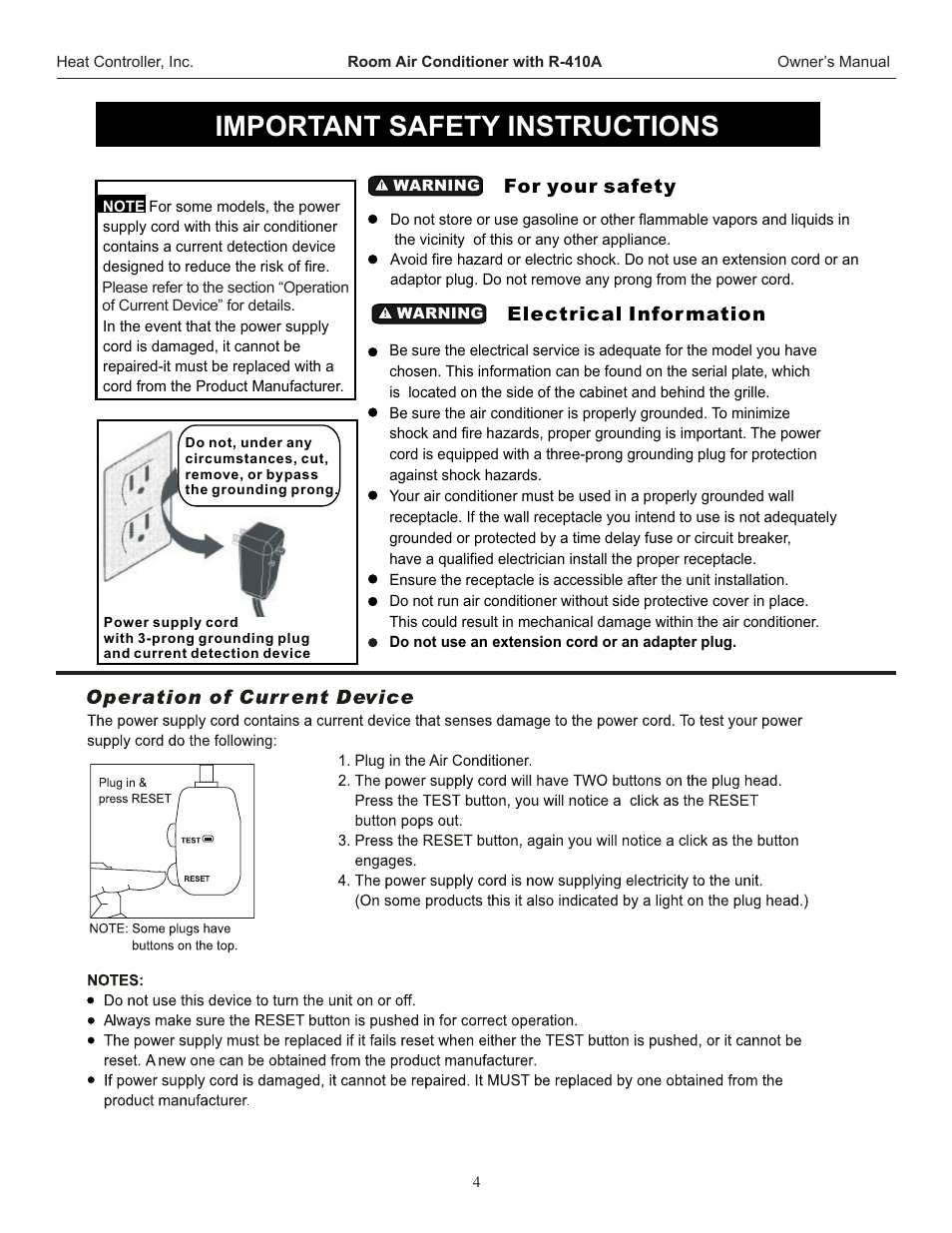 Important safety instructions | Heat Controller REG-253H User Manual | Page 5 / 22