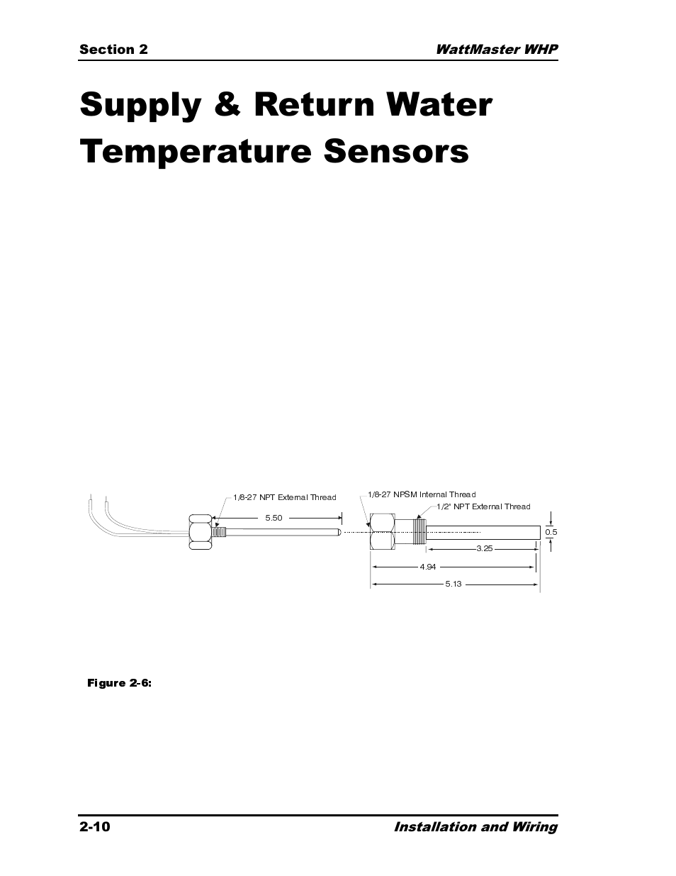 Supply & return water temperature sensors | Heat Controller Water Source Heat Pump User Manual | Page 34 / 126