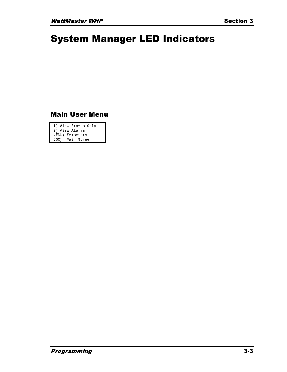 System manager led indicators | Heat Controller Water Source Heat Pump User Manual | Page 51 / 126
