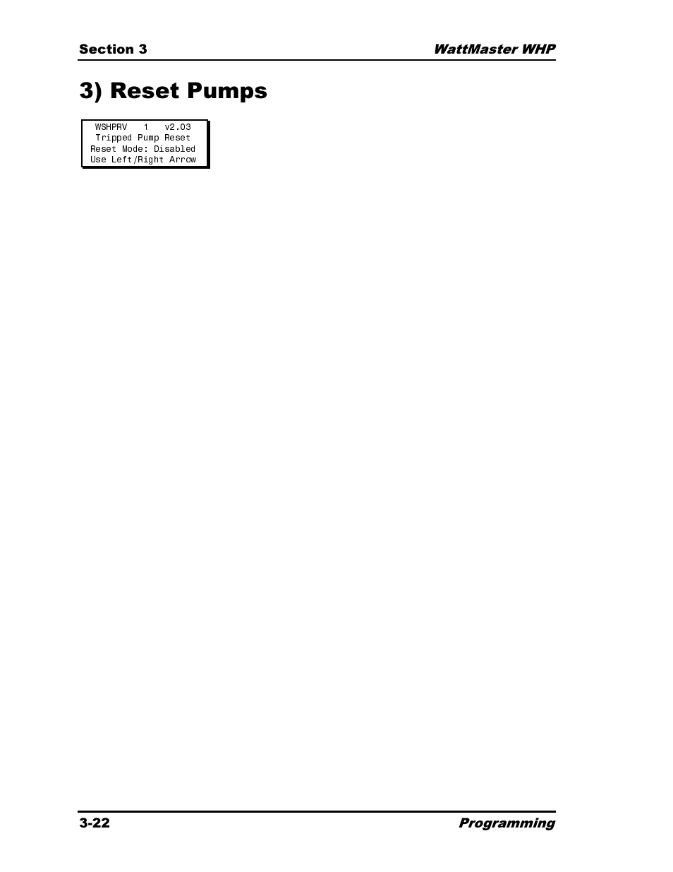 3) reset pumps | Heat Controller Water Source Heat Pump User Manual | Page 70 / 126