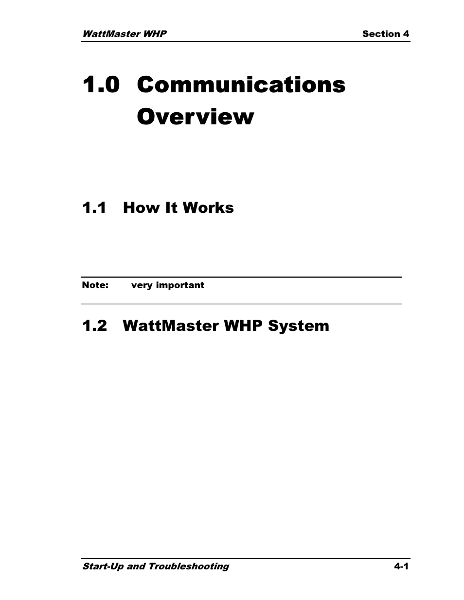 0 communications overview, 1 how it works, 2 wattmaster whp system | Heat Controller Water Source Heat Pump User Manual | Page 83 / 126