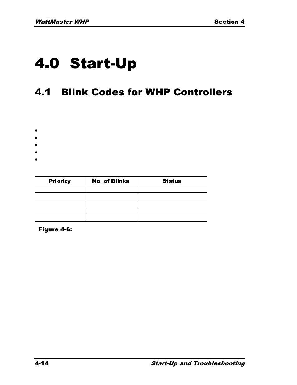 0 start-up, 1 blink codes for whp controllers | Heat Controller Water Source Heat Pump User Manual | Page 96 / 126