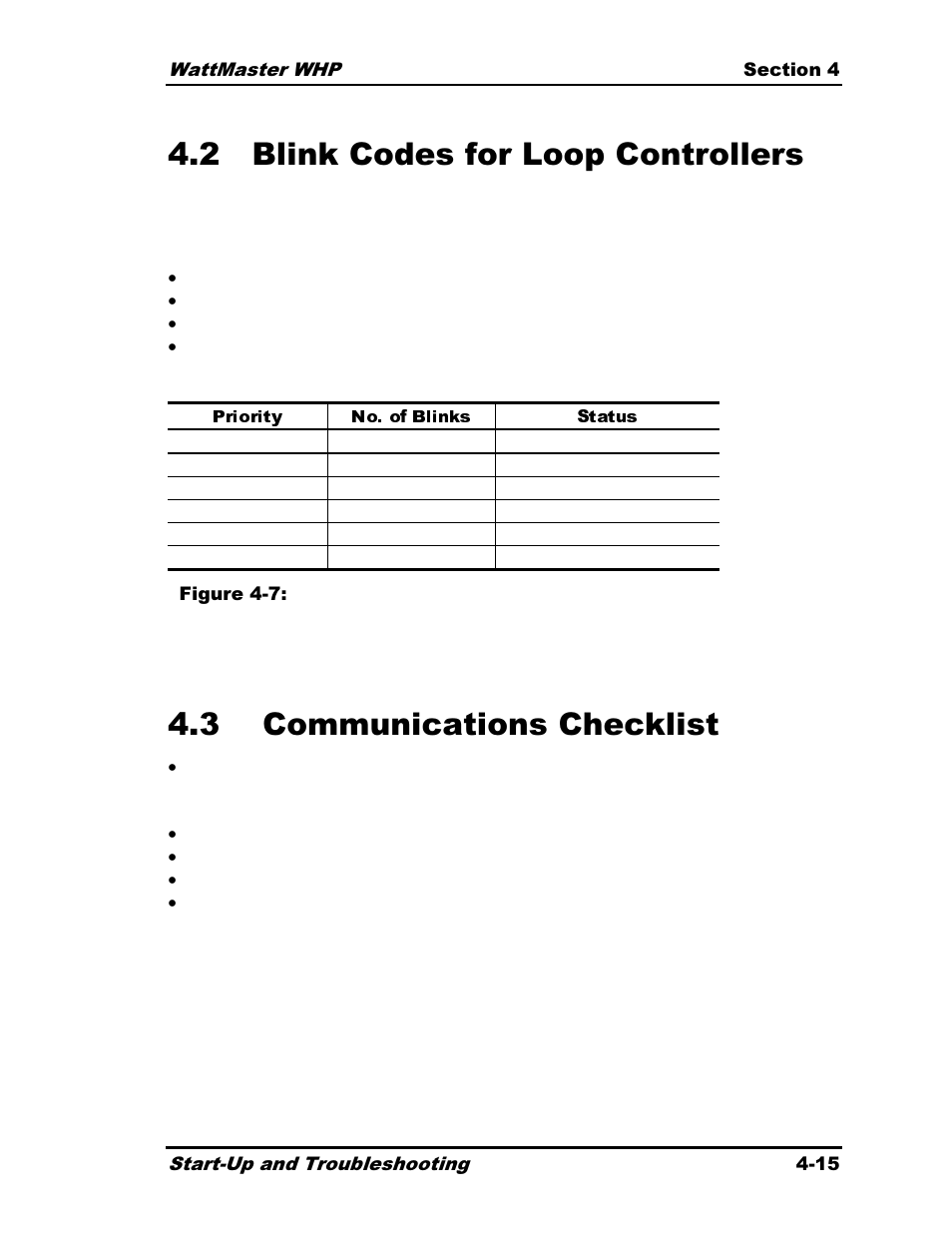 2 blink codes for loop controllers, 3 communications checklist | Heat Controller Water Source Heat Pump User Manual | Page 97 / 126