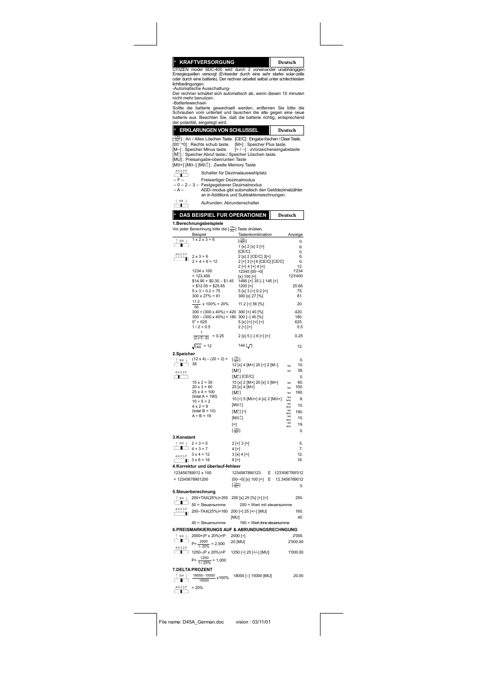 CITIZEN SDC-400BII User Manual | Page 6 / 15