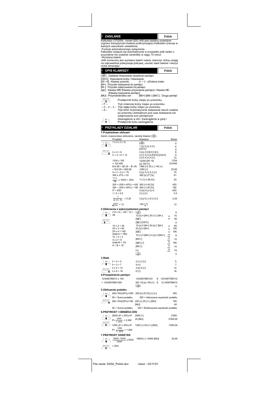 CITIZEN SDC-400BII User Manual | Page 8 / 15