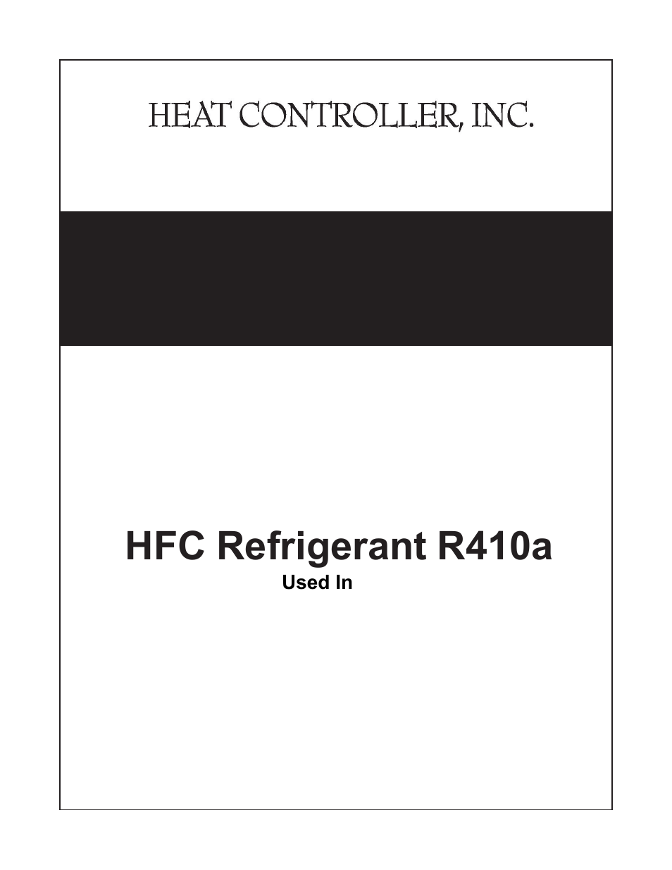 Heat Controller HFC REFRIGERANT R410A User Manual | 9 pages