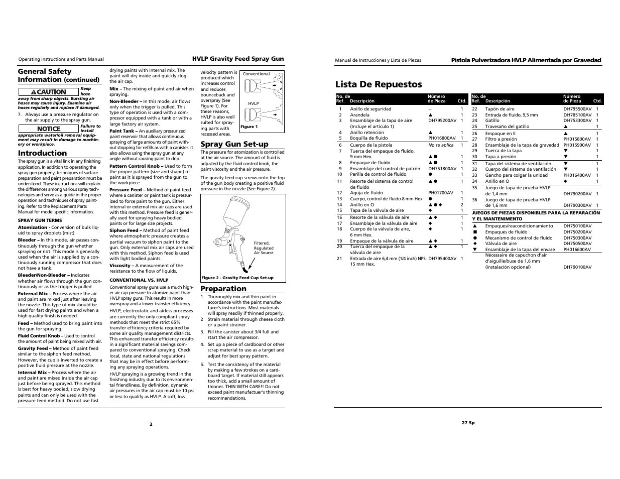 Lista de repuestos, Introduction, Spray gun set-up | Preparation | Husky hds790 User Manual | Page 2 / 14