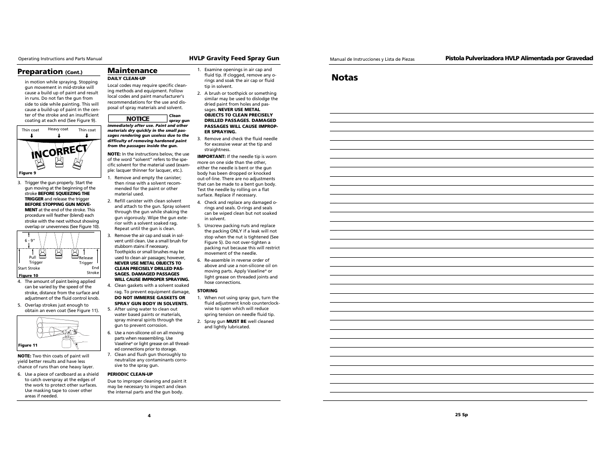 Incorrect, Notas, Maintenance | Preparation | Husky hds790 User Manual | Page 4 / 14