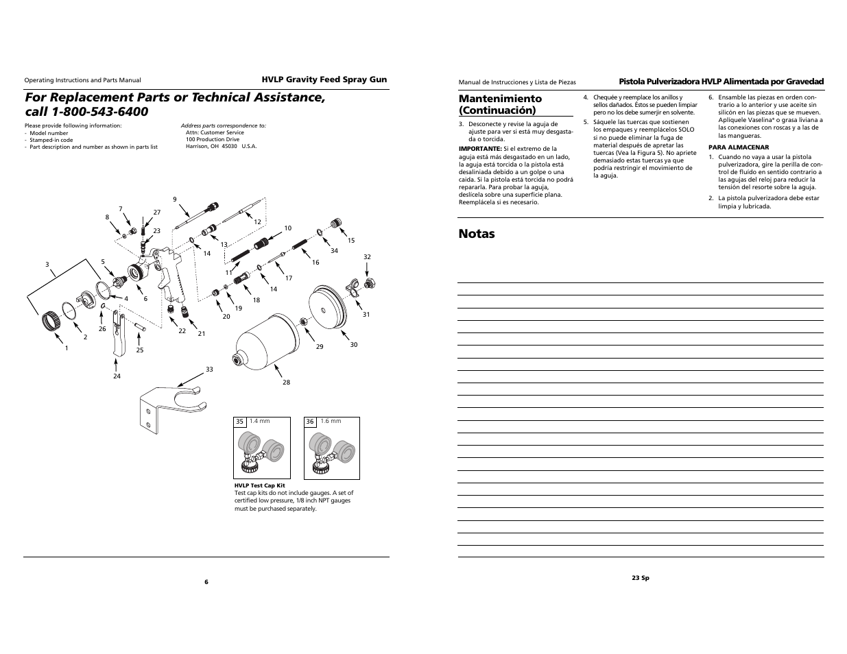 Notas, Mantenimiento (continuación) | Husky hds790 User Manual | Page 6 / 14