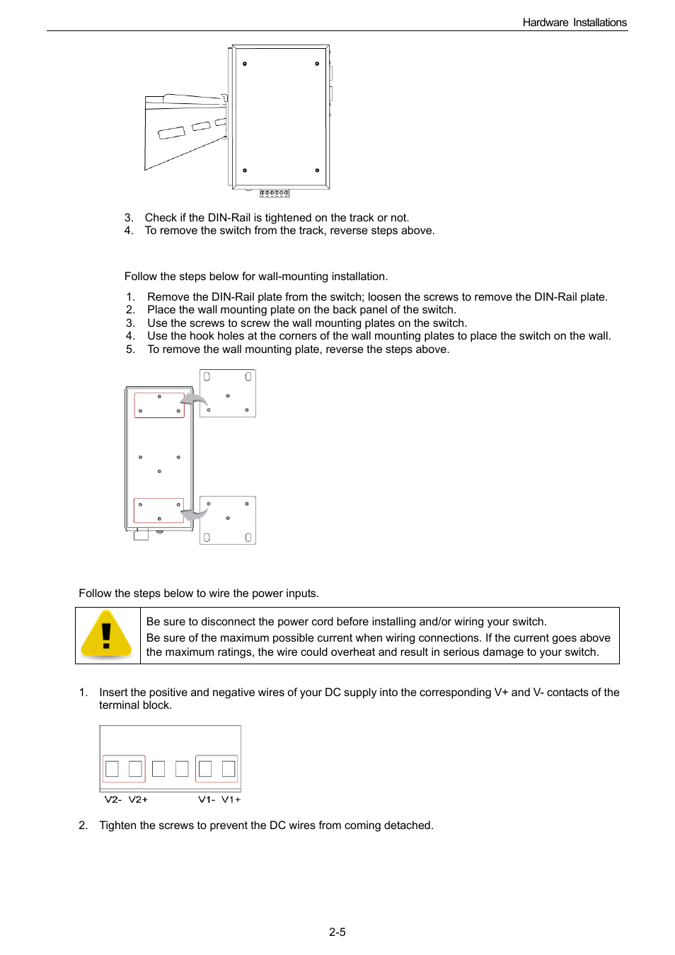 Wiring the power inputs | Husky HME-423E User Manual | Page 12 / 77