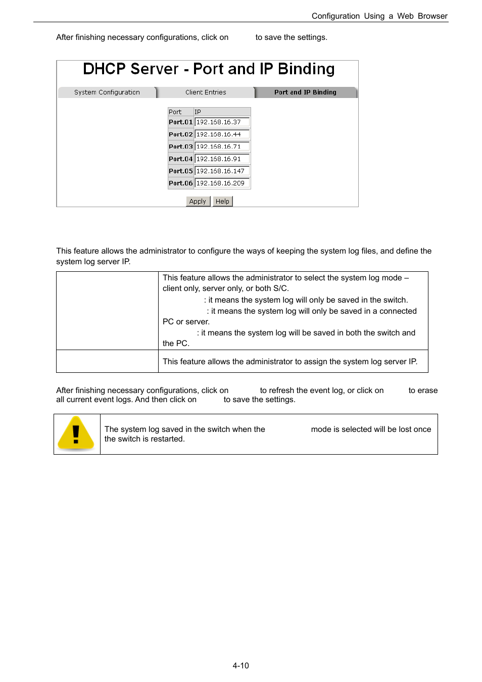 System event log | Husky HME-423E User Manual | Page 26 / 77