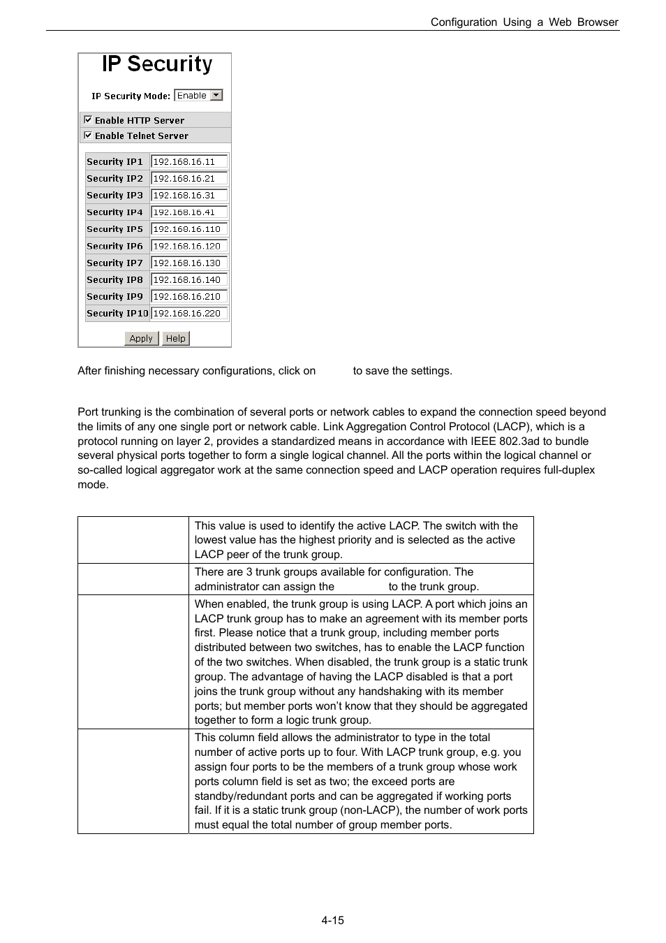 Port trunking | Husky HME-423E User Manual | Page 31 / 77