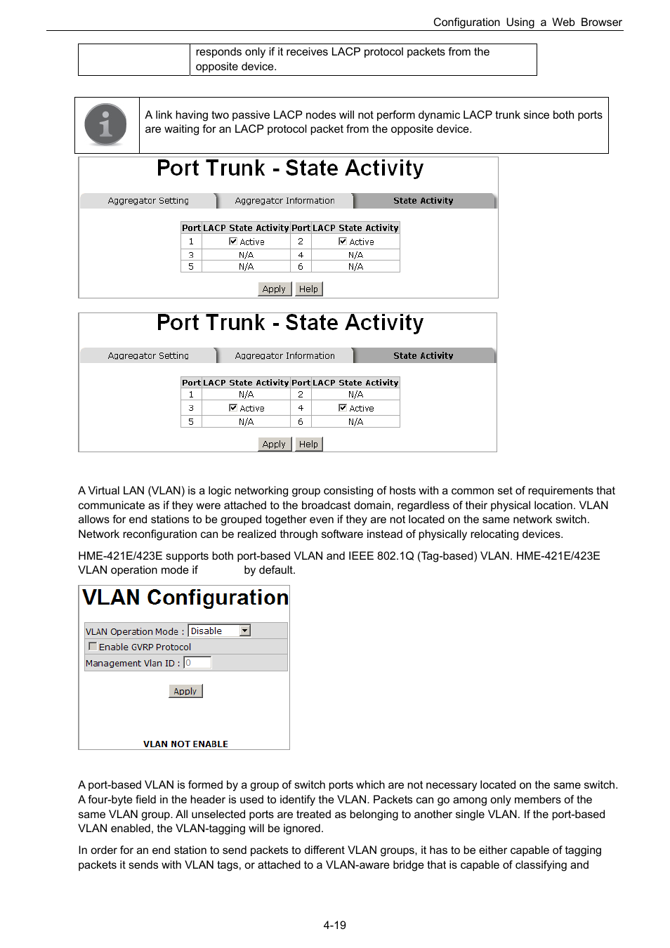 Vlan configuration | Husky HME-423E User Manual | Page 35 / 77