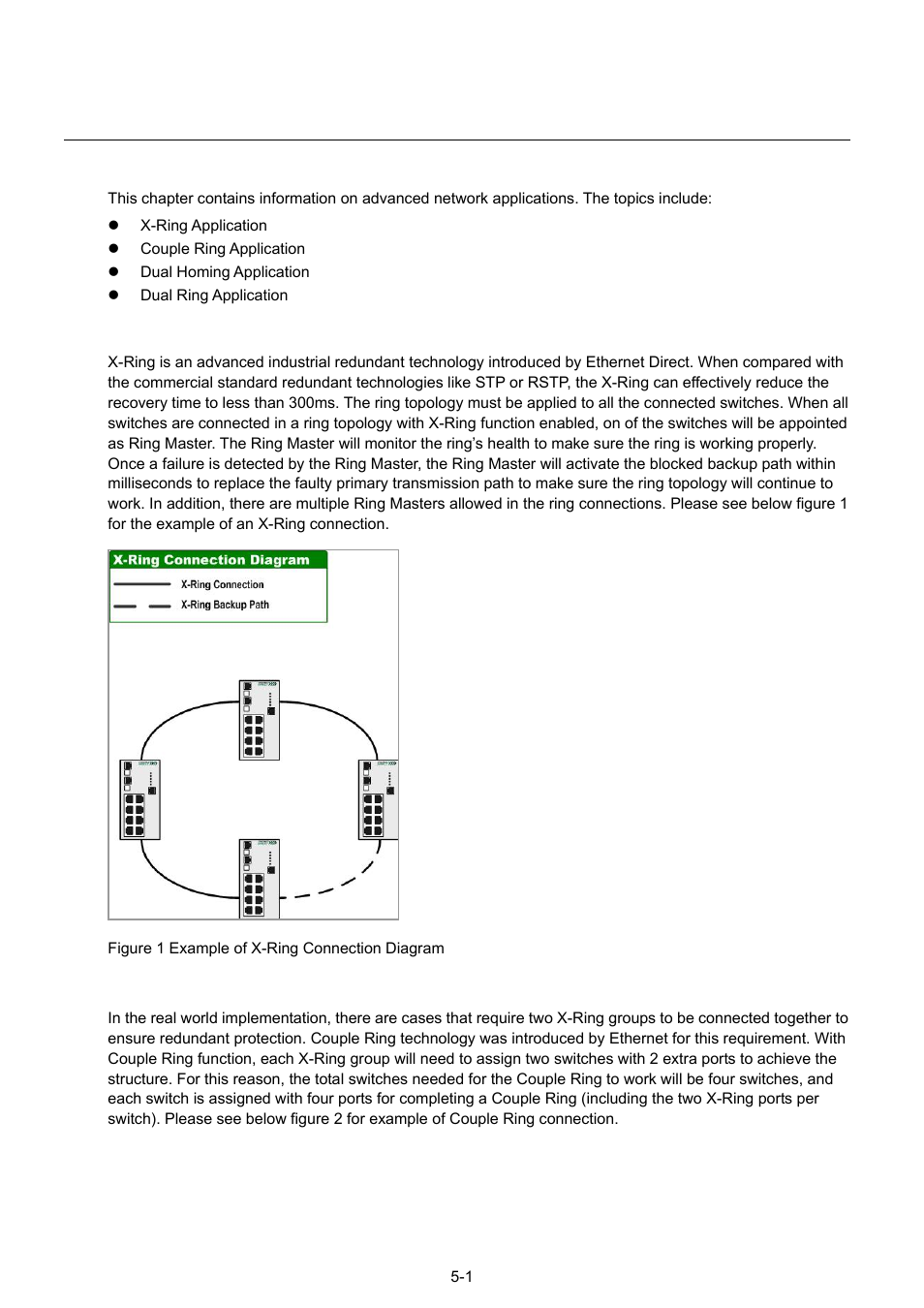 Chapter 5 network applications, X-ring application, Couple ring | Husky HME-423E User Manual | Page 55 / 77