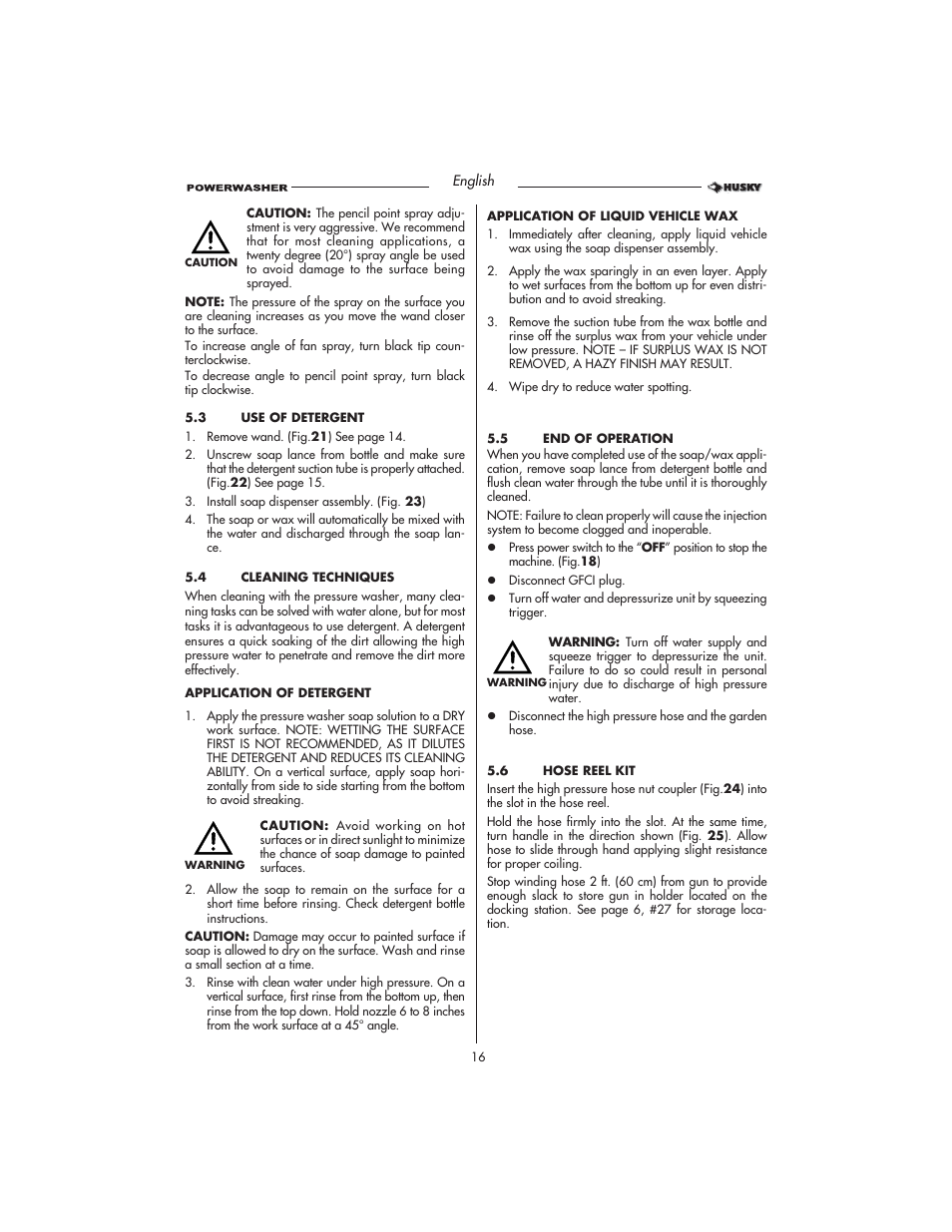 Husky HD1500 User Manual | Page 16 / 68