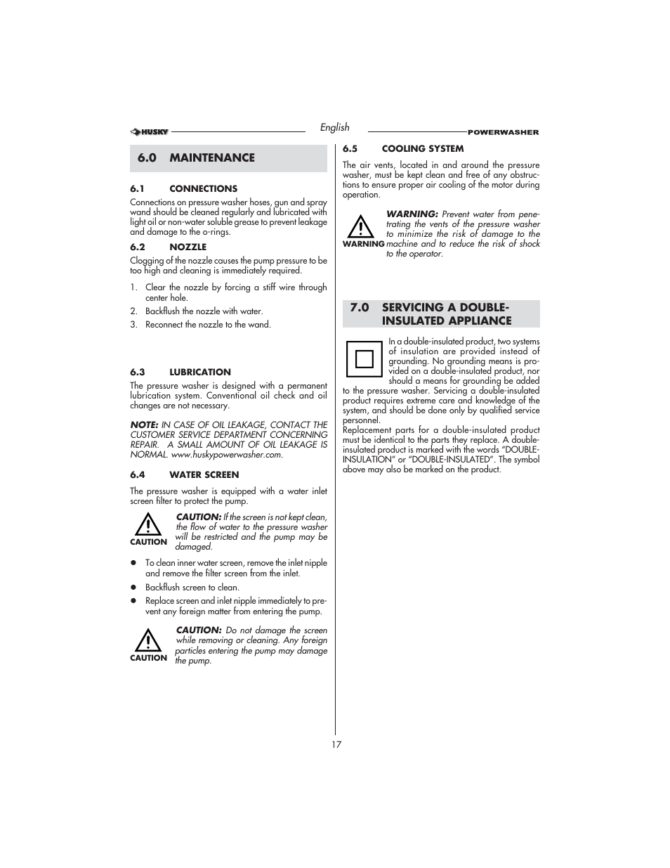 Husky HD1500 User Manual | Page 17 / 68