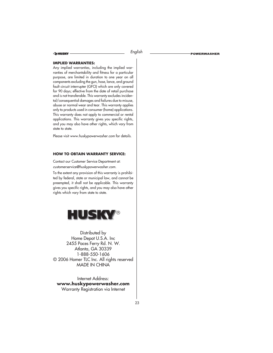 Husky HD1500 User Manual | Page 23 / 68