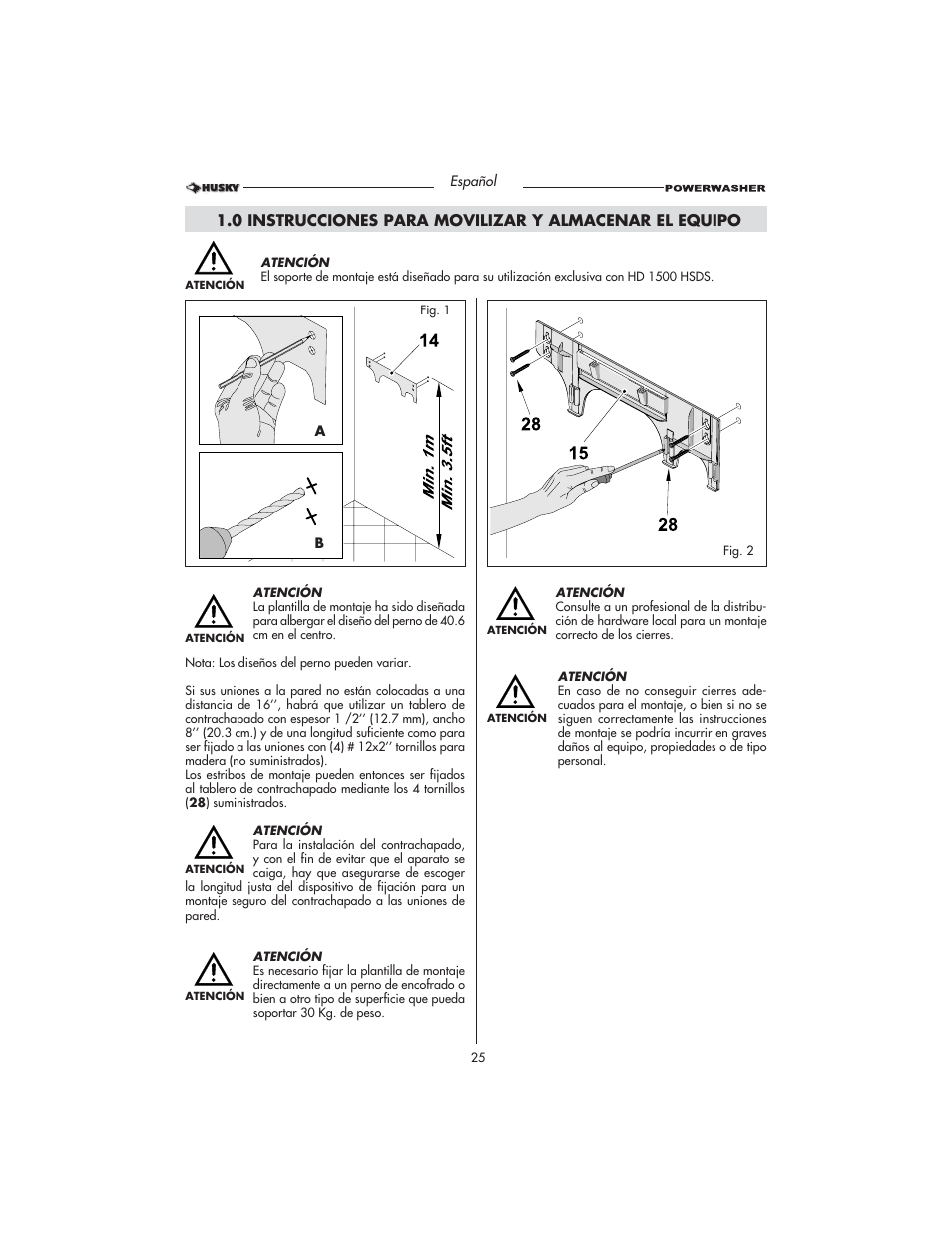 Husky HD1500 User Manual | Page 25 / 68