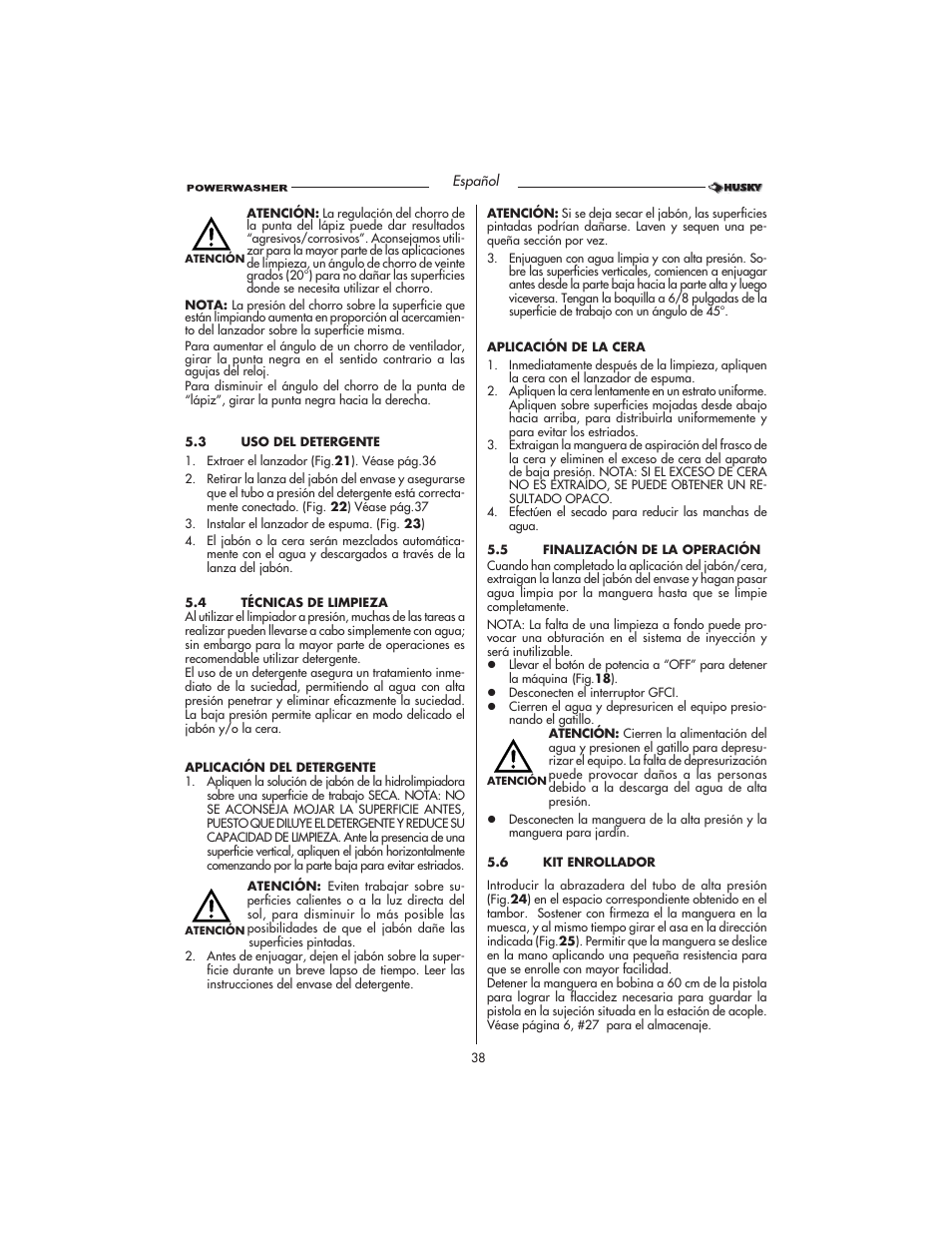 Husky HD1500 User Manual | Page 38 / 68